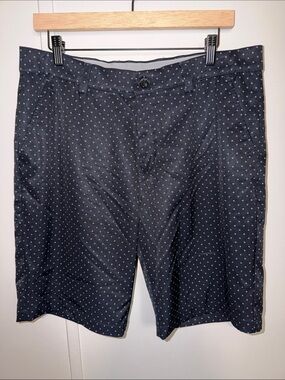 Greg Norman Collection Navy Microdot Flat-Front Shorts